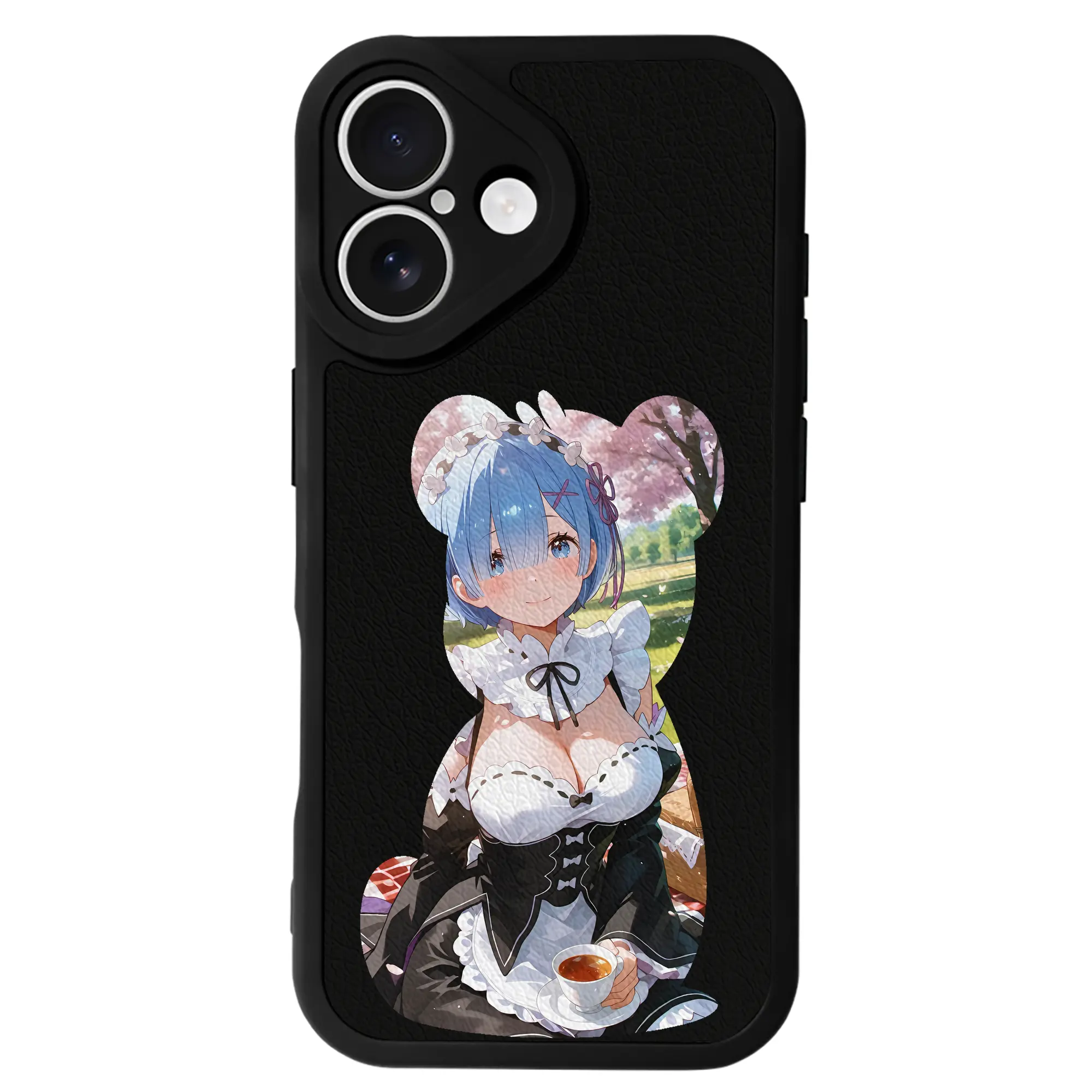 リゼロ グッズ レム - IPhone 16シリーズ対応 ・ シリコンスマホケース ・ レザー調 ・ 高精度フィット ・ 耐衝撃 ・ ワイヤレス充電対応 ・ 精密カット